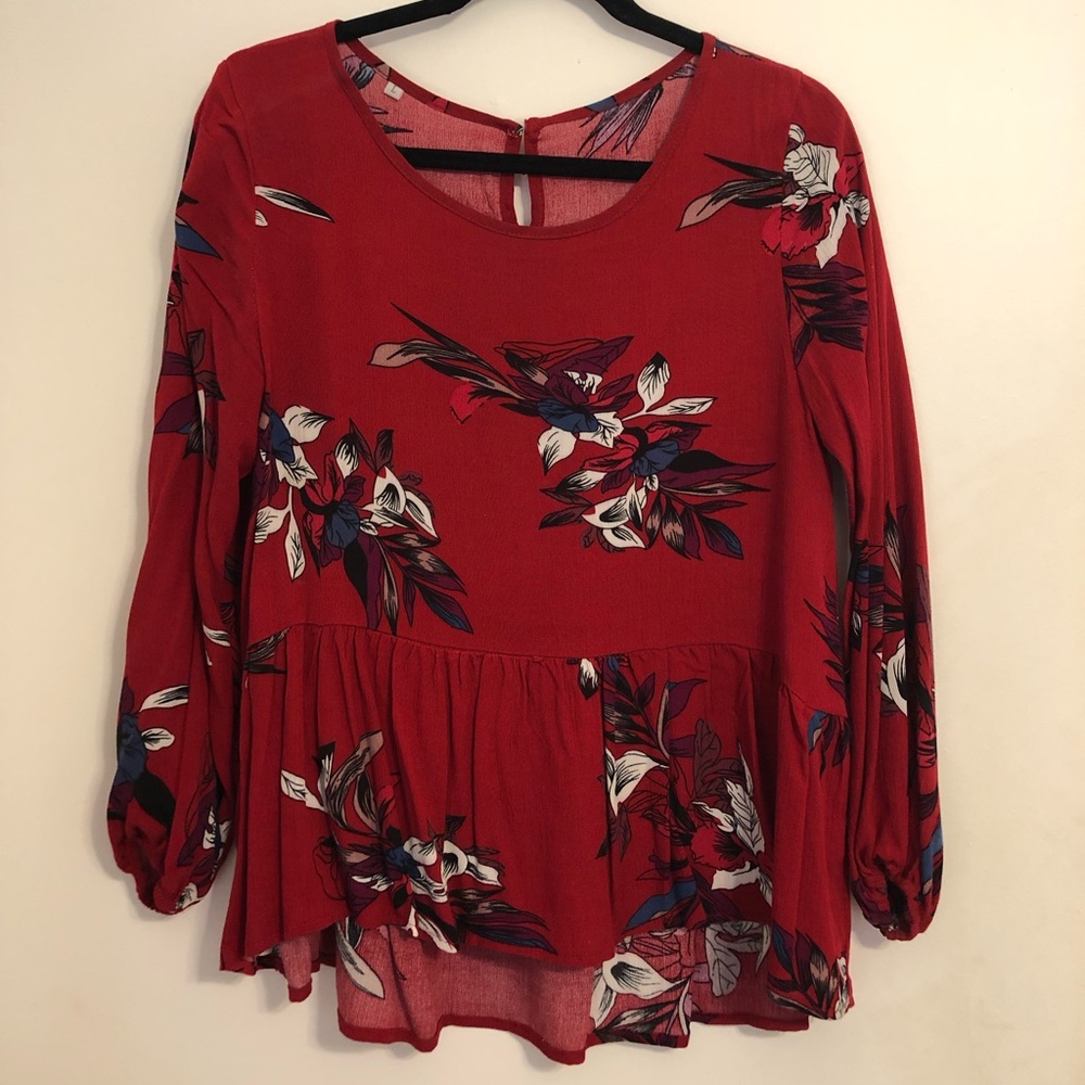 Long sleeved flower blouse